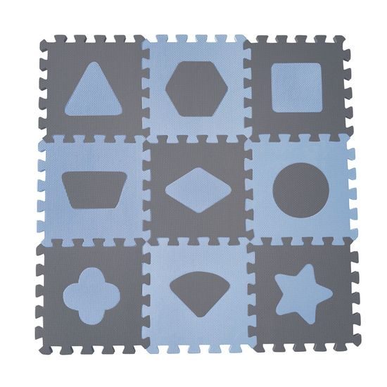 BabyDan Pěnová hrací podložka puzzle Geometrické tvary Blue 90x90 cm