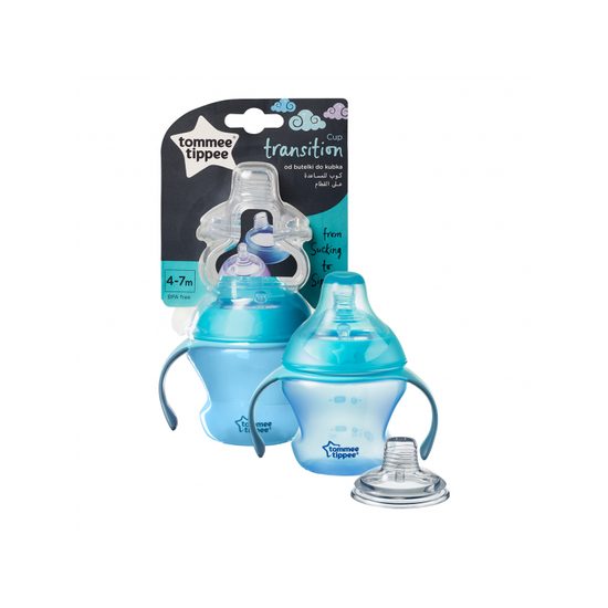 Tommee Tippee Přechodový hrnek se savičkou a pítkem 150ml 4m+