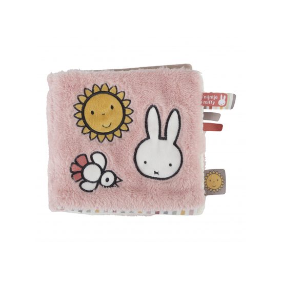 Little Dutch Textilní knížka s aktivitami králíček Miffy Fluffy Pink