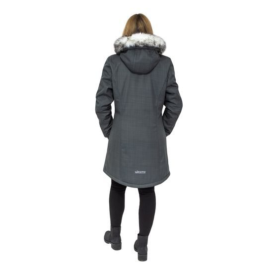 ESITO Dámský zimní softshellový kabát s beránkem Grey