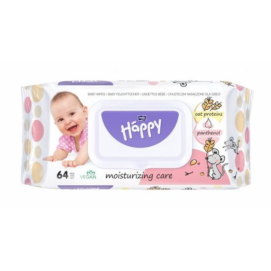 Bella Baby HAPPY Vlhčené ubrousky Ovesné proteiny & Panthenol 64ks