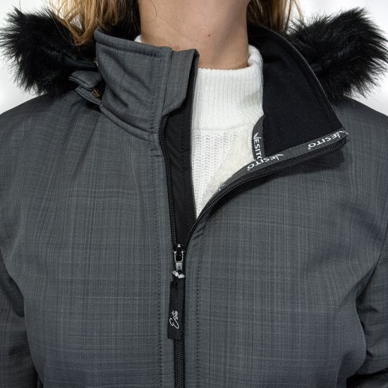 ESITO Dámský zimní softshellový kabát s beránkem Black