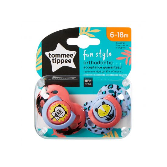 Tommee Tippee Šidítko C2N silikon Fun 2ks 6-18m