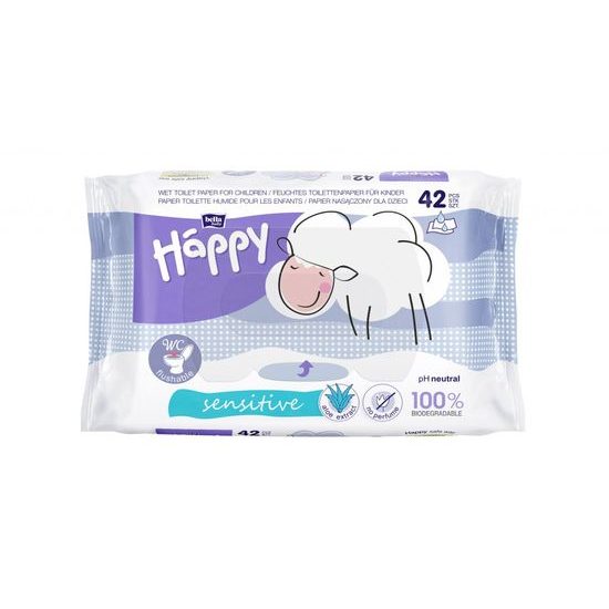 Bella Baby HAPPY Vlhčený toaletní papír Sensitive 42ks