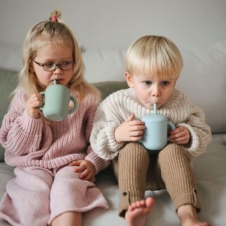 Canpol Sportovní láhev s brčkem Hello Little 400ml - BÉŽOVO-ČERVENÝ