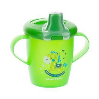 Canpol babies Nevylévací hrníček Toys 250ml (9m+) - ZELENÝ