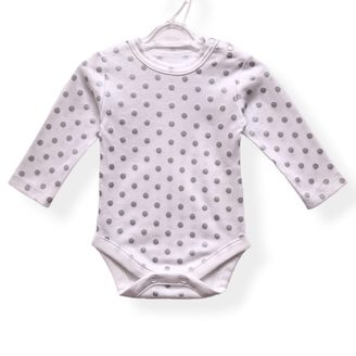 Lili Royal Baby Body dlouhý rukáv Silver dots BÍLÁ