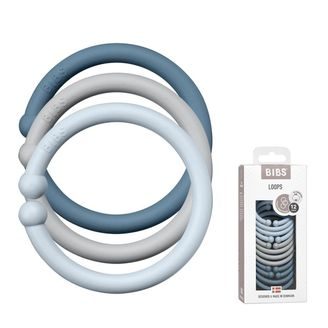 BIBS Loops kroužky 12ks Baby Blue/Cloud/Petrol
