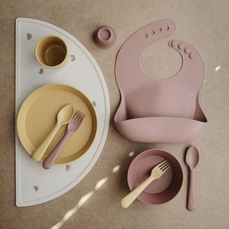 Canpol babies Silikonový dělený talíř s přísavkou Medvídek RŮŽOVÝ