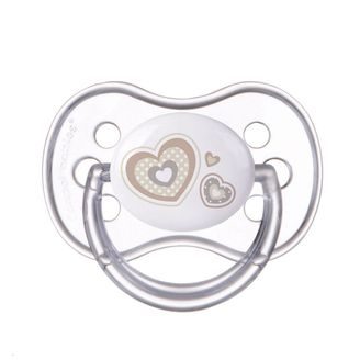 Canpol babies Dudlík 0-6m silikon třešinka Newborn Baby BÍLÝ