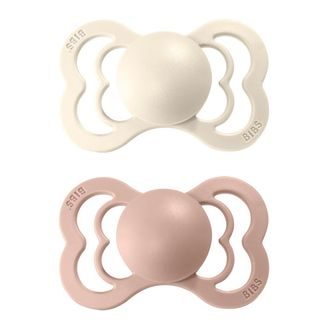 BIBS Supreme Dudlíky silikon symetrické 0-6m 2ks Ivory/Blush