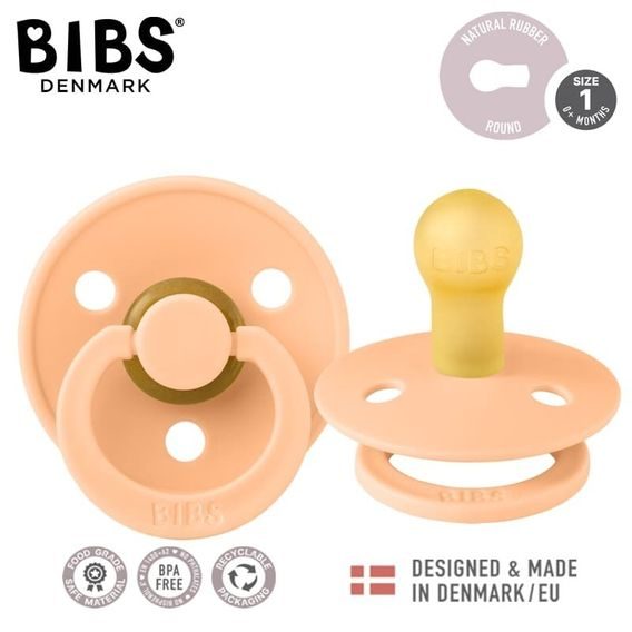 BIBS Colour dudlík kaučuk kulatý 0-6m PEACH SUNSET