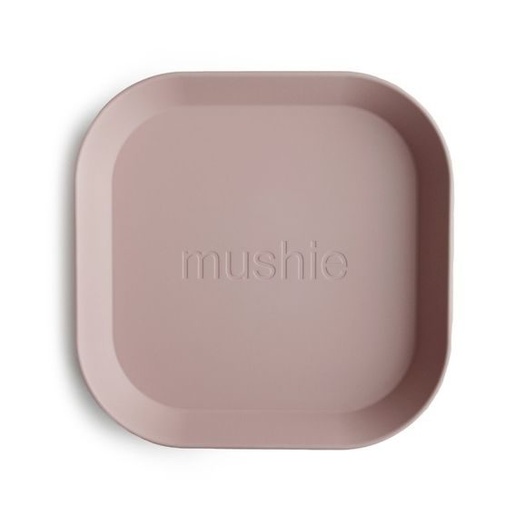 Mushie Hranatý talíř 2ks BLUSH