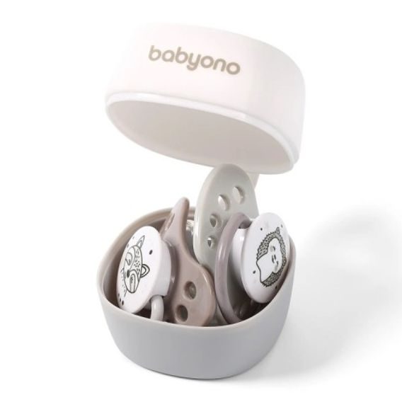 BabyOno Box na dudlík BÍLÁ/ŠEDÁ