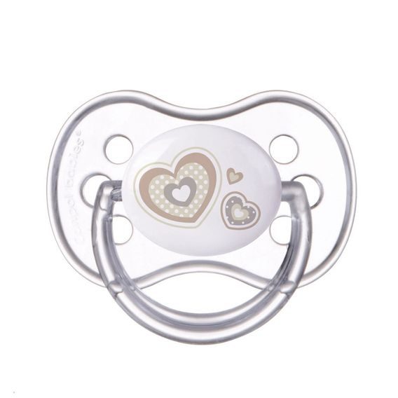 Canpol babies Dudlík 6-18m silikon symetrický Newborn Baby BÍLÝ