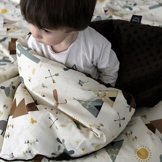 La Millou Luxusní dětská deka s výplní vel.M, MINT BAMBI - CORAL