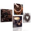 Set obrazov lákavá vôňa čerstvo upraženej kávy