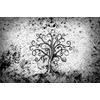 Samolepiaca tapeta zaujímavý strom života v čiernobielom prevedení