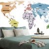 Samolepiaca tapeta mapa sveta s pútavými nápismi