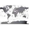 Samolepiaca tapeta podrobná mapa sveta v sivej farbe