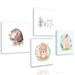 Set obrazov zvieratká v jemnom prevedení