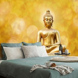 Samolepiaca fototapeta Budha na zlatom abstraktnom pozadí