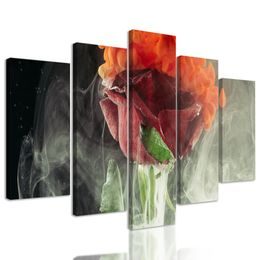 5-dielny obraz umelecké stvárnenie ruže