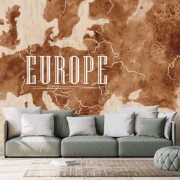 Tapeta stará mapa Európy v sépiovom prevedení