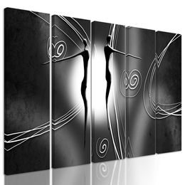 5-dielny obraz spriaznené duše v čiernobielom prevedení
