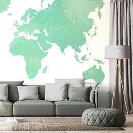 Tapeta mapa v pastelovo zelenej farbe