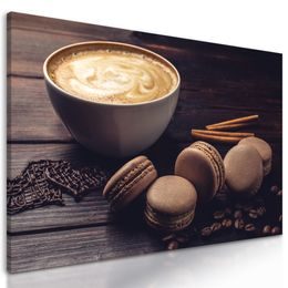 Obraz cappuccino s makrónkami