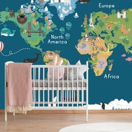 Tapeta náučná mapa sveta pre deti