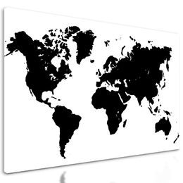 Obraz čierna mapa sveta