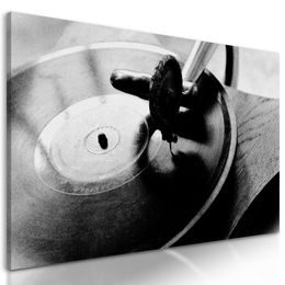 Obraz gramofón v čiernobielom prevedení