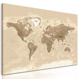 Obraz mapa sveta vo vintage prevedení