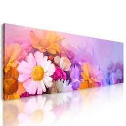 Obraz olejomaľba kvetov v pastelových odtieňoch