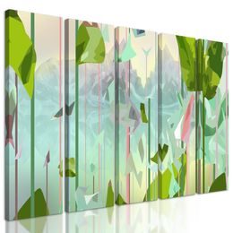 5-dielny obraz zelený raj listov