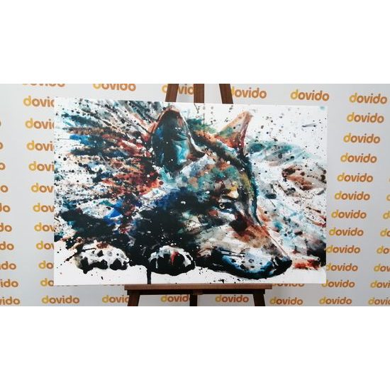 Obraz maľba tajomného vlka