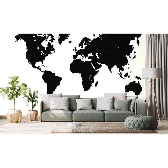 Tapeta čiernobiela mapa sveta