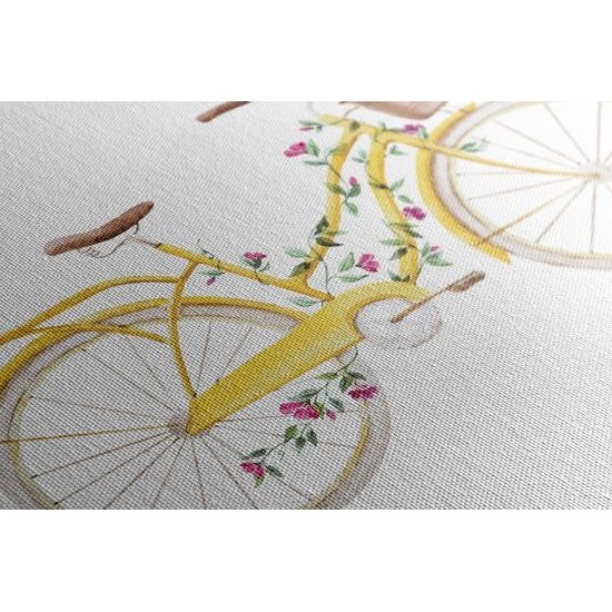 Obraz retro bicykel pokrytý kvetmi