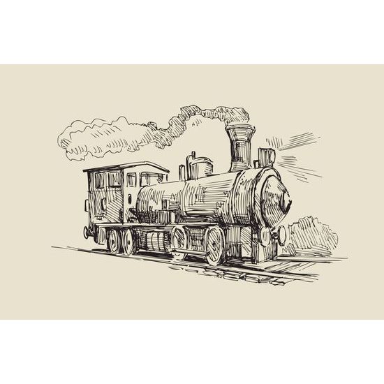 Obraz maľovaný vlak v umeleckom prevedení