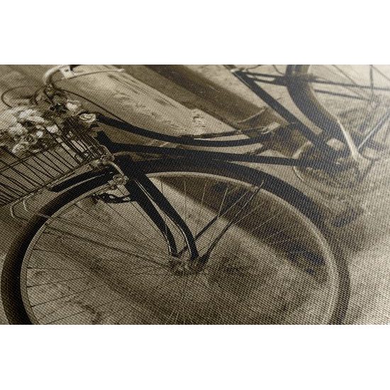 Obraz sépiový bicykel v Talianskom mestečku