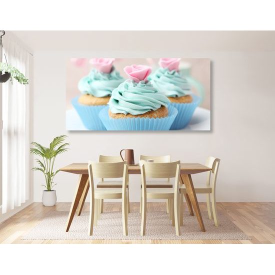 Obraz lahodné muffiny v pastelových farbách