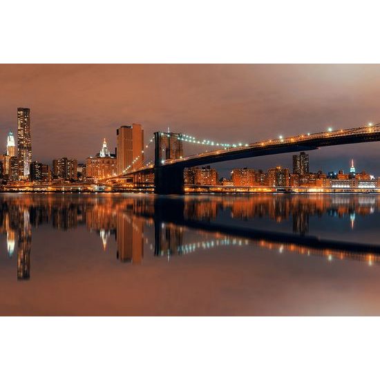 Fototapeta most vo večernom Manhattane