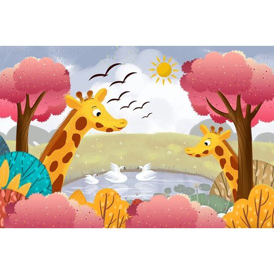 Originálna tapeta zvedavé žirafy