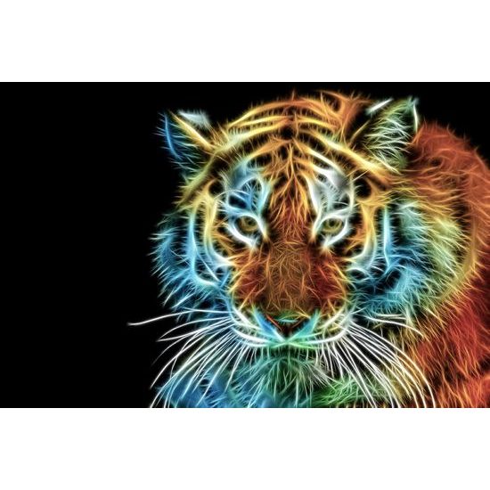 Originálna tapeta tiger s abstraktným nádychom