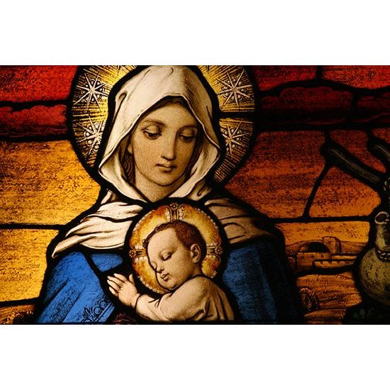 Samolepiaca tapeta Panna Mária držiaca malého Ježiša