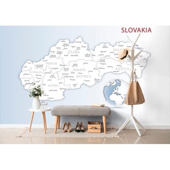 Samolepiaca tapeta podrobná mapa Slovenska