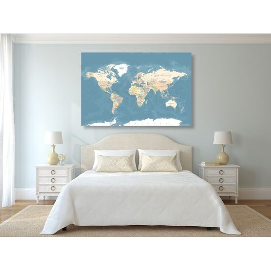 Obraz mapa sveta v štýlovom prevedení
