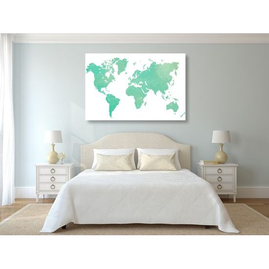 Obraz na korku zelená mapa sveta